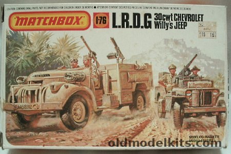 Matchbox 1/76 LRDG 30cwt Chevrolet Trucks and Willys Jeep, PK173 plastic model kit